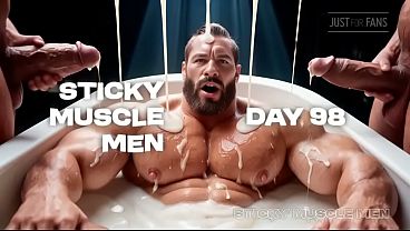 Sticky Muscle Men Day 98 Preview, Muscle Guys, Big Dicks, Big Cum Loads (AI-Generated)